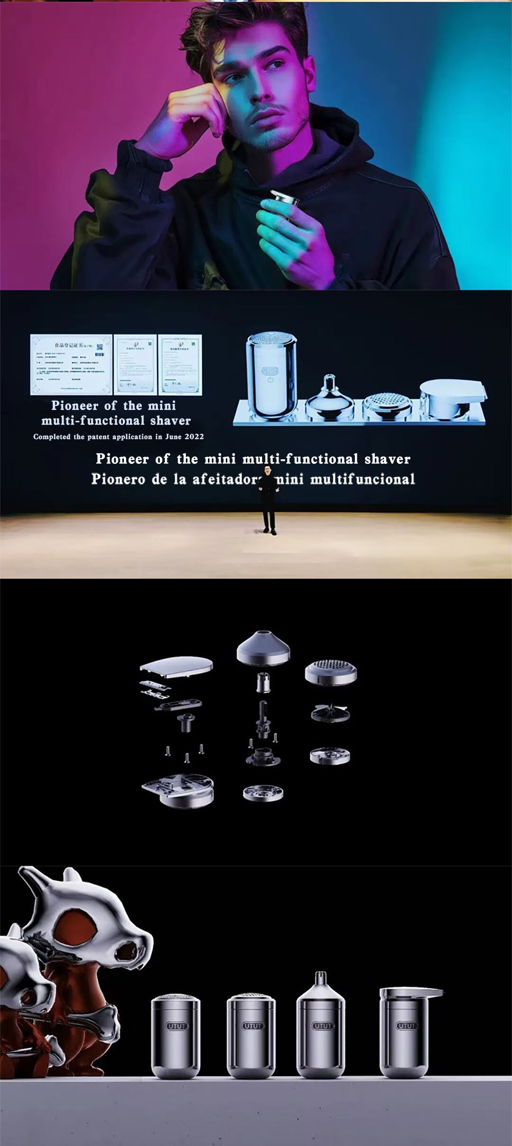 UTUT Mini - The World's Smallest 4-in-1 Men's Shaver & Trimmer